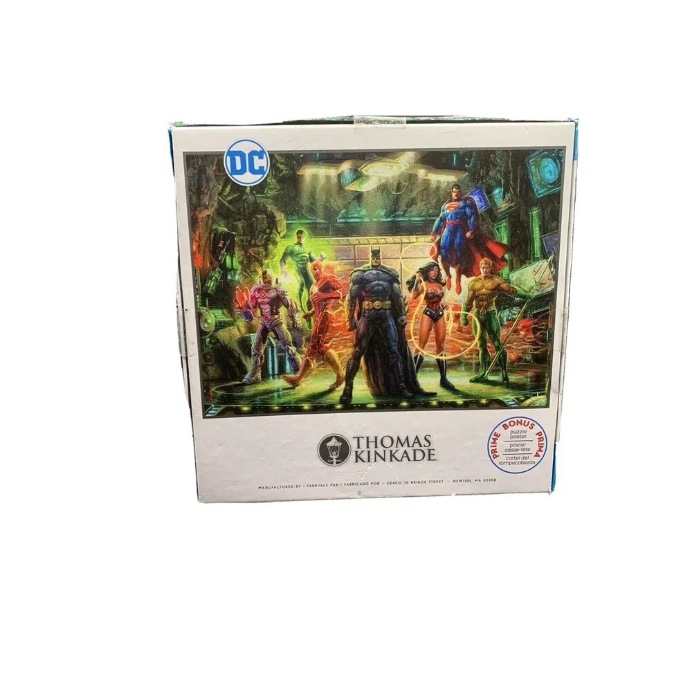 Thomas Kinkade 1000 Piece Puzzle DC Comics The Justice League New Bonus Poster